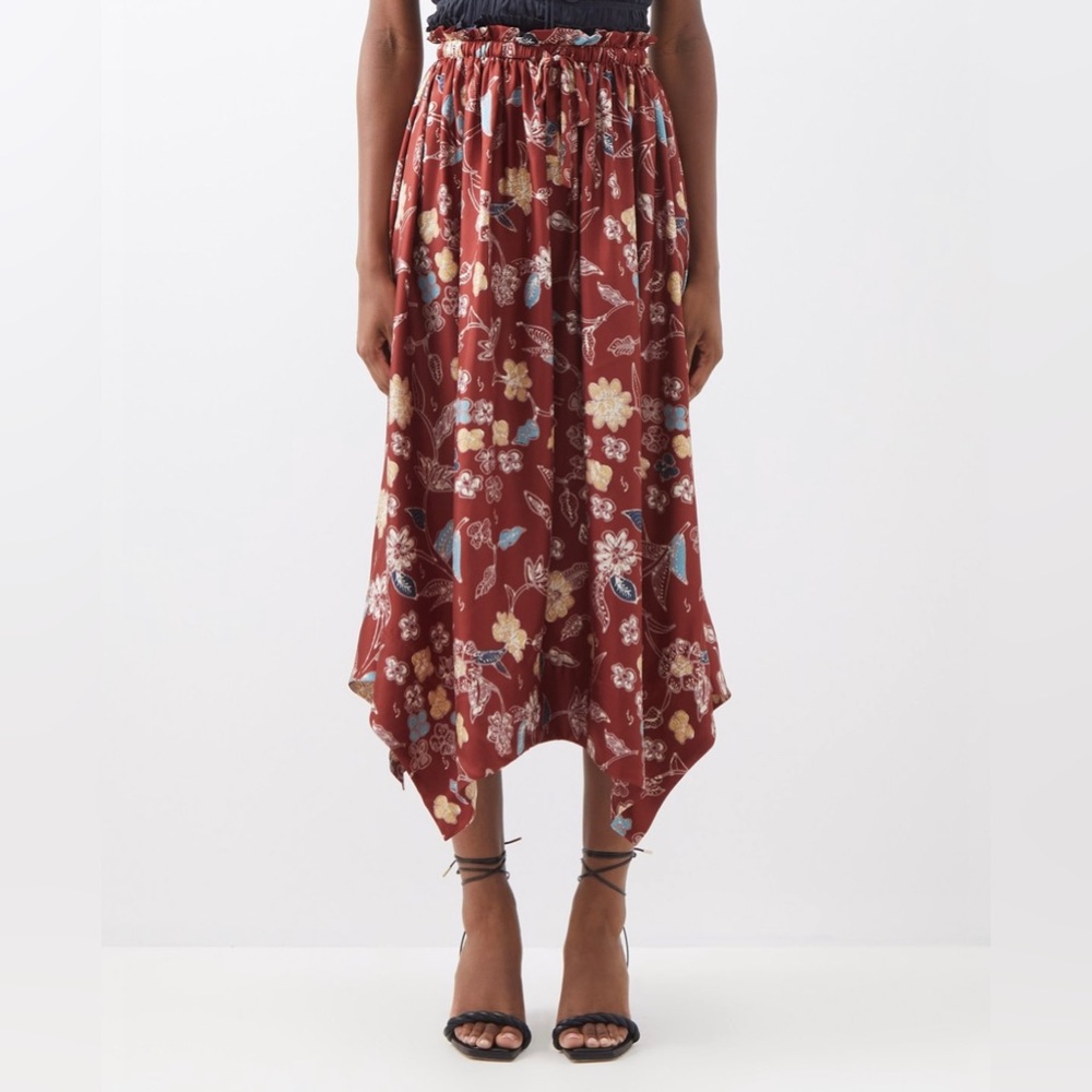 COPY - Ulla Johnson Carine Odesa-print silk crepe de Chine midi skirt